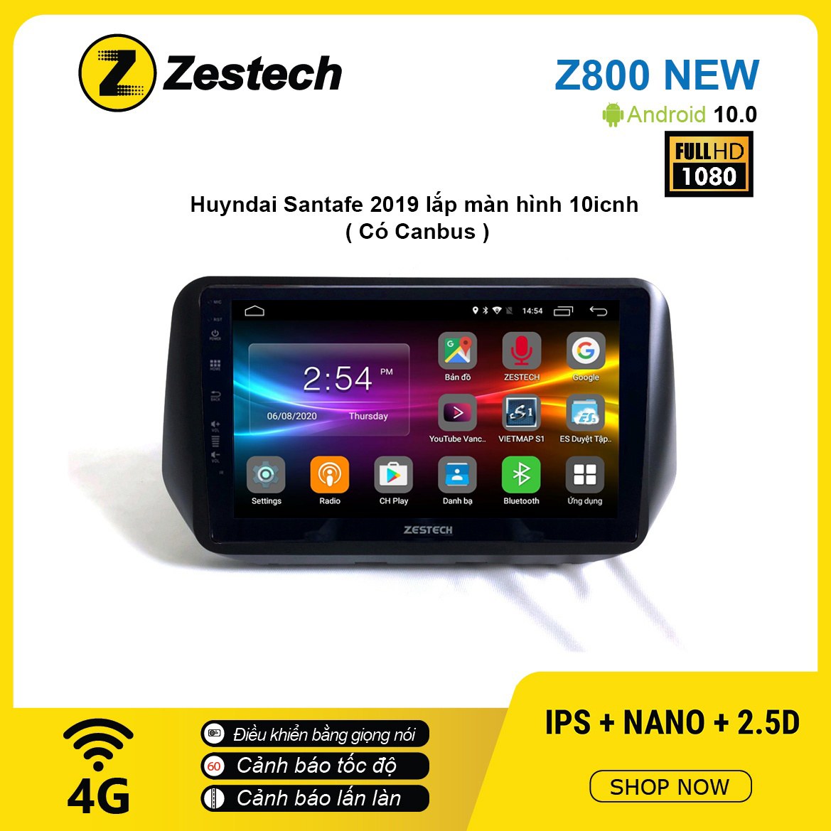 Man Hinh O To Dvd Android Z800 New Huyndai Santafe 19 Co Canbus Zestech