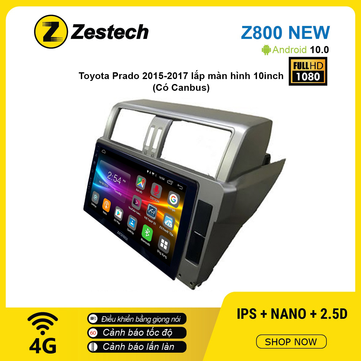 Man Hinh O To Dvd Android Z800 New Toyota Prado 15 17 Zestech