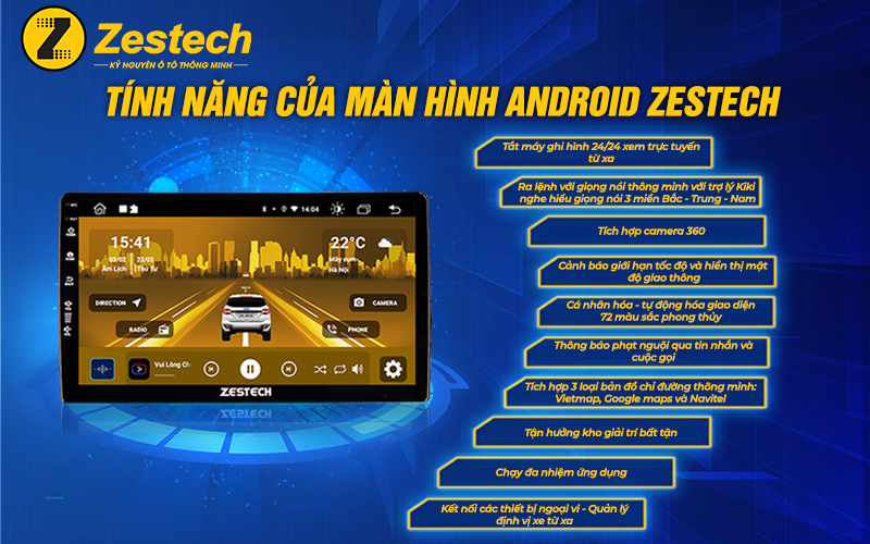 Các tính năng nổi bật của màn hình Android Zestech