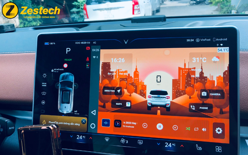 Khắc phục hạn chế của màn hình xe ô tô điện Vinfast bằng cách kết nối với Android Box DX14 Pro