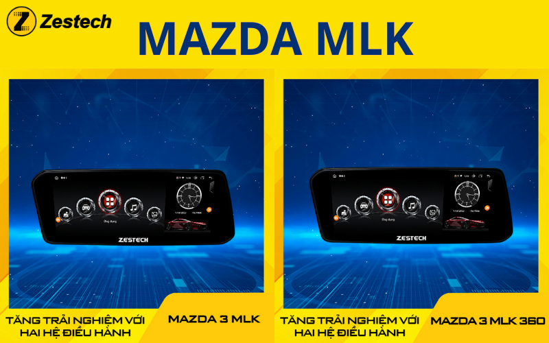 2 phiên bản màn hình Android cho xe Mazda 3