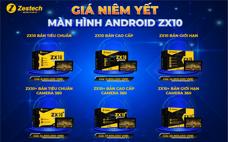 Giá bán và chế độ bảo hành của Màn hình Android ZX10