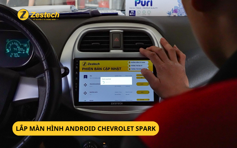 Lắp màn hình android Chevrolet Spark