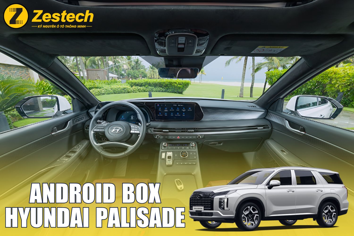 Lắp Android Box cho xe Hyundai Palisade