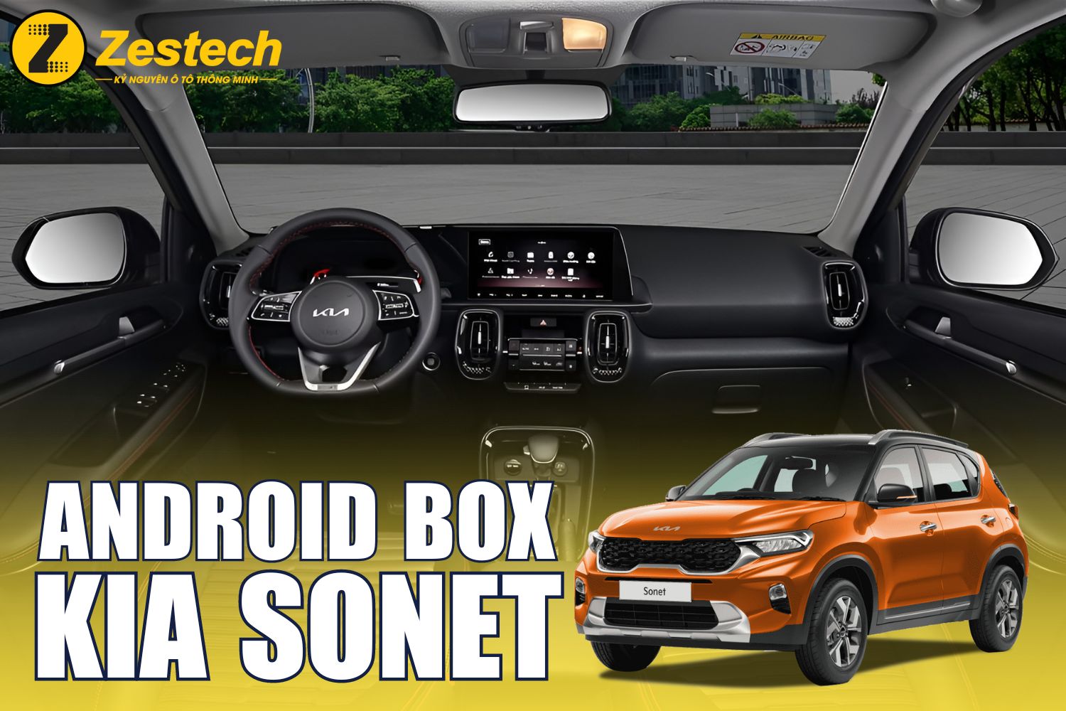 Android Box cho xe Kia Sonet: Nâng cấp màn hình nguyên bản