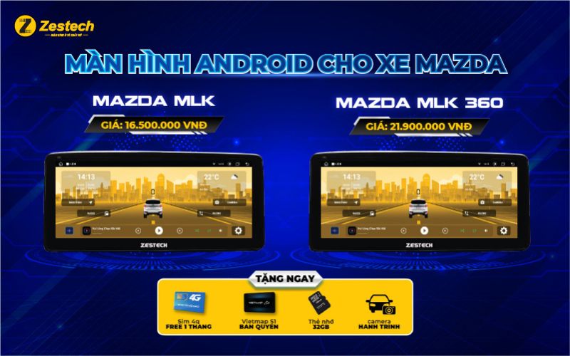 Giá bán và chế độ bảo hành của Màn hình Android cho xe Mazda