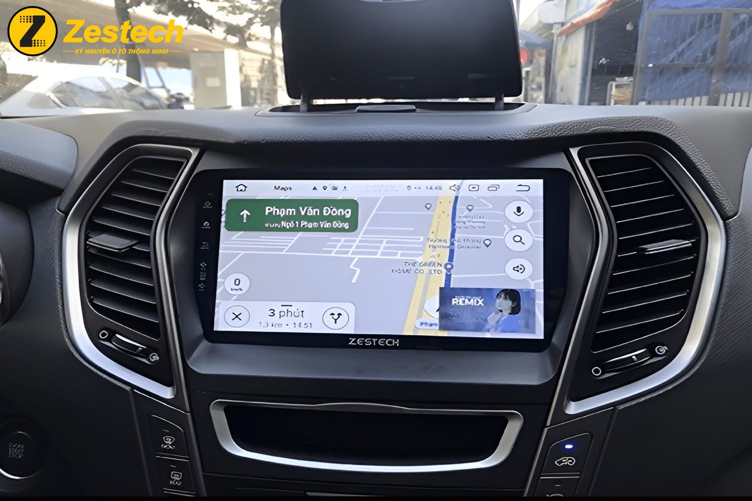 Màn hình Android cho xe Hyundai Santafe tích hợp sẵn nhiều ứng dụng dẫn đường thông minh