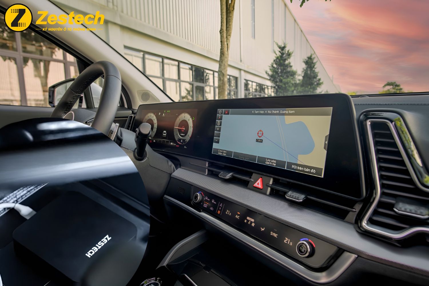 Android Box cho xe Kia Sportage hỗ trợ bản đồ dẫn đường trực tuyến hoặc ngoại tuyến