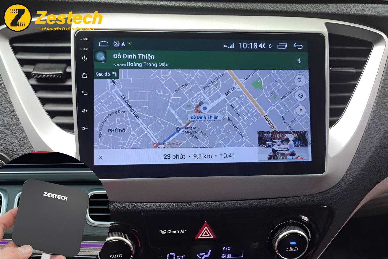 Android Box cho xe Hyundai Accent giúp bác tài lái xe an toàn hơn