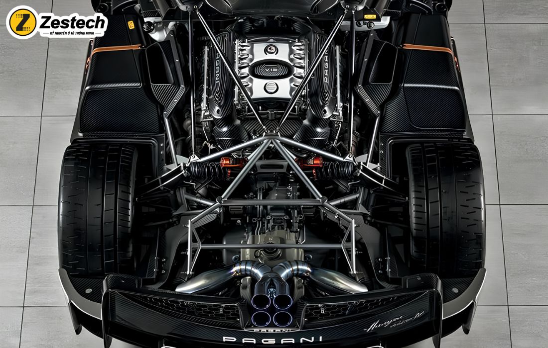 Pagani Huayra được trang bị khối động cơ V12 cực khủng