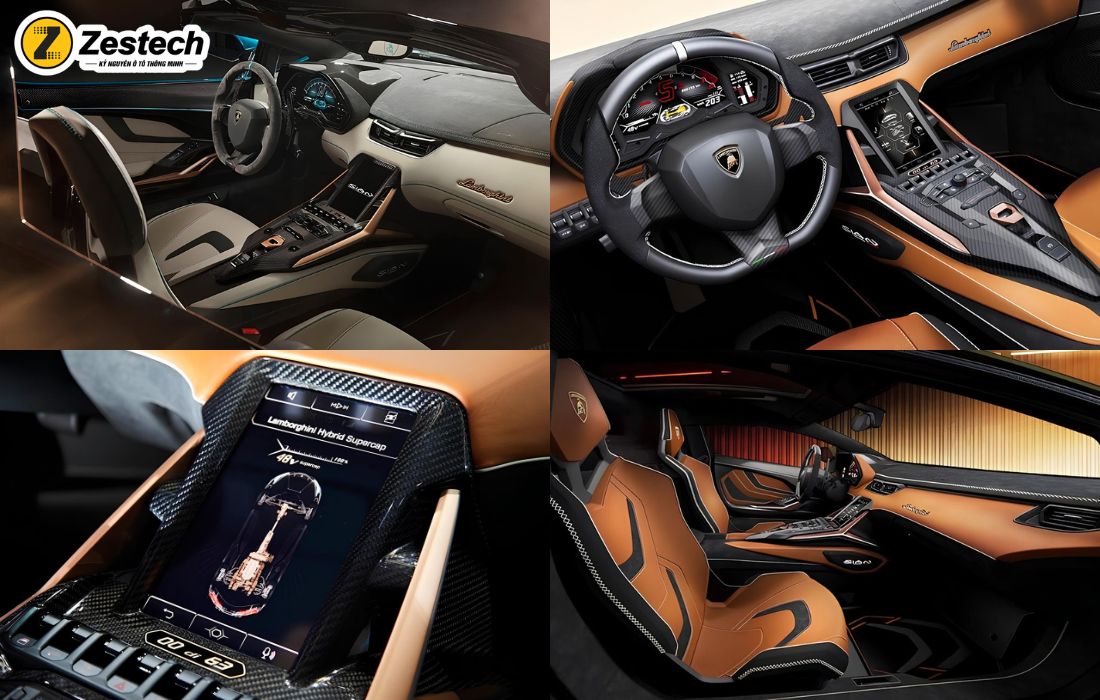 Nội thất Lamborghini Sian được thiết kế tinh tế đến từng chi tiết