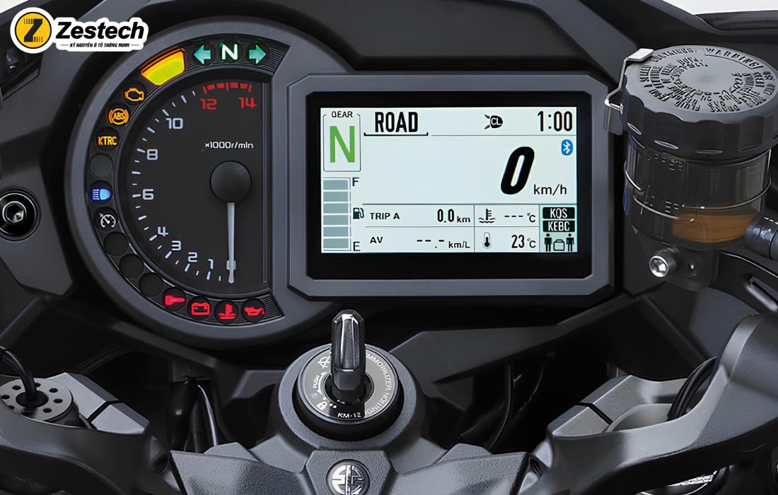 Kawasaki Ninja H2R trang bị màn hình TFT LCD 5 inch đa thông tin