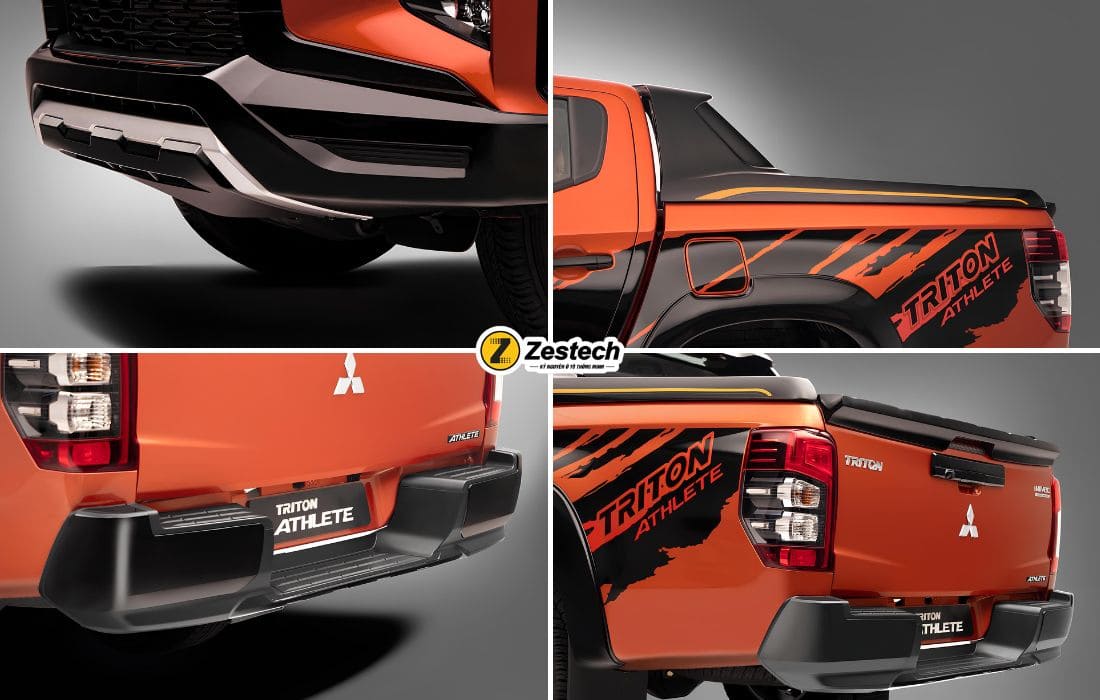 Mẫu xe thu hút sự chú ý với dòng chữ “Triton Athlete” được in nổi bật trên thân xe