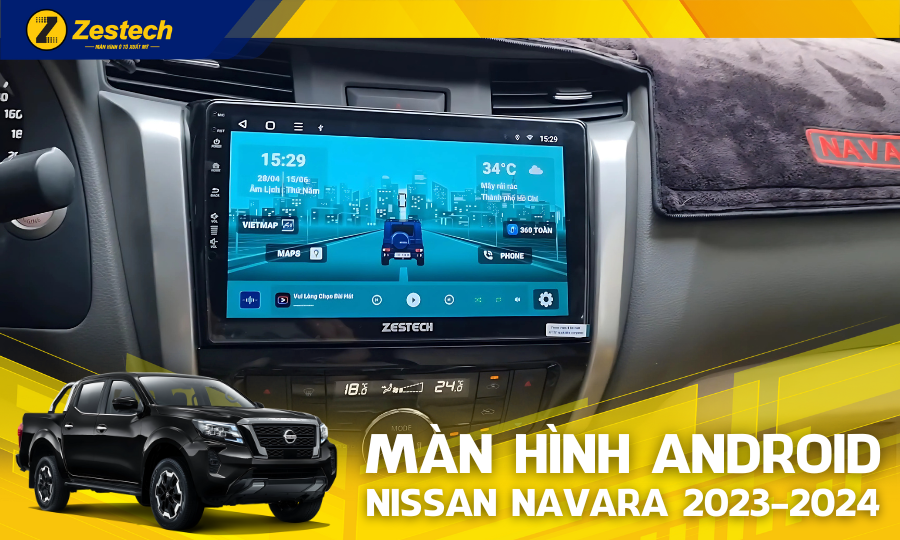 ZT360G – Màn hình ô tô cho xe Nissan Navara 2023-2024