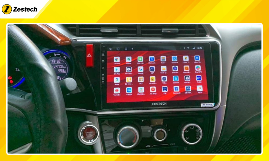 Màn hình ô tô cho xe Honda City 2013-2014 có giao diện android đơn giản, dễ dùng