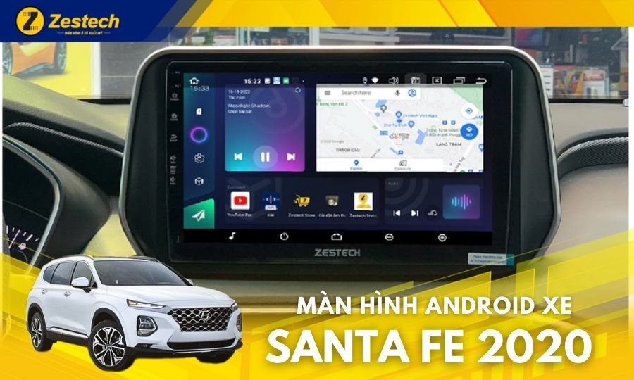 Màn hình ô tô cho xe Hyundai Santafe 2019-2020 chính hãng