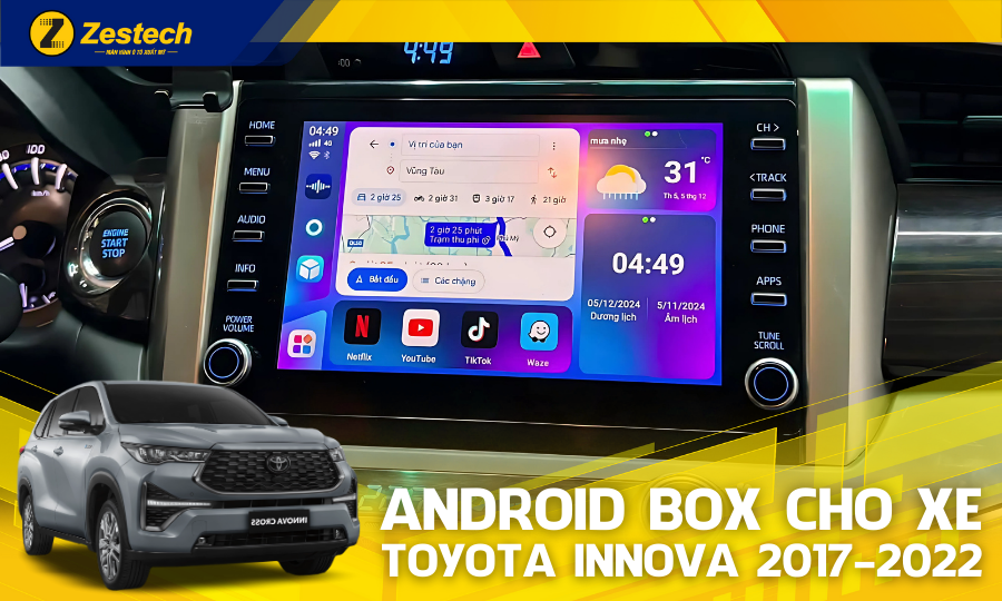 DX165 – Android Box cho xe Toyota Innova 2017-2022