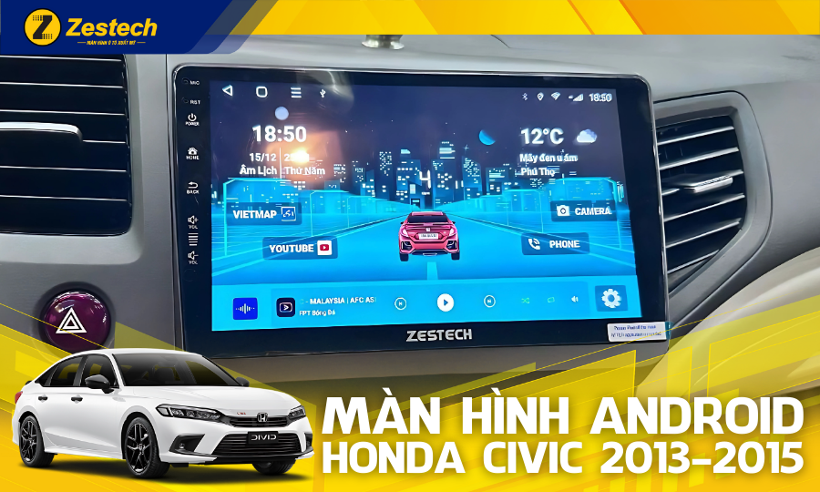 S100J – Màn hình ô tô cho xe Honda Civic 2013-2015