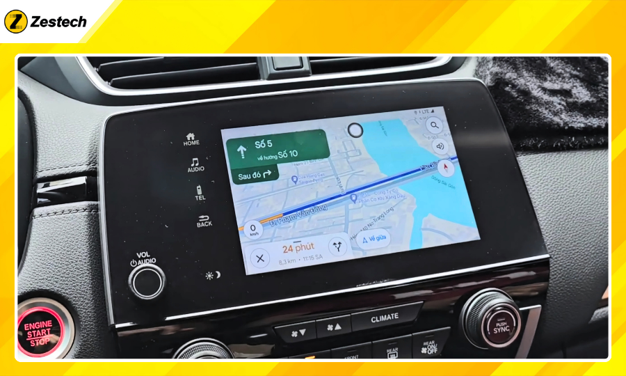 Tra cứu bản đồ Google Maps đơn giản với Android Box cho xe Honda CR-V 2017-2022