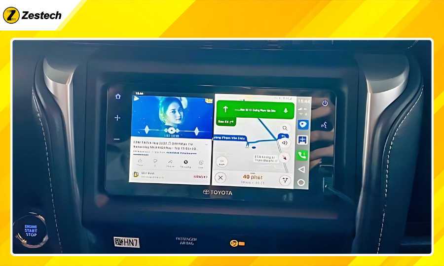 Trải nghiệm đa nhiệm với Android Box cho xe Toyota Fortuner 2017-2020