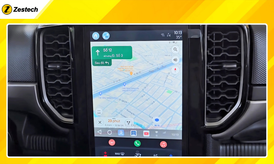 Sử dụng Google Maps chỉ đường với Android Box cho xe Ford Everest 2022-2024