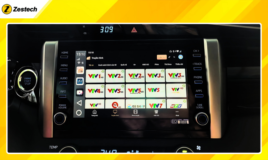 Xem truyền hình trực tuyến với Android Box cho xe Toyota Innova 2017-2022