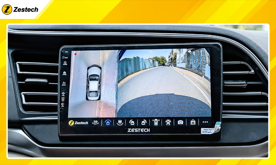 Quan sát toàn cảnh với camera 360 trên màn hình ô tô cho xe Hyundai Elantra 2016-2018