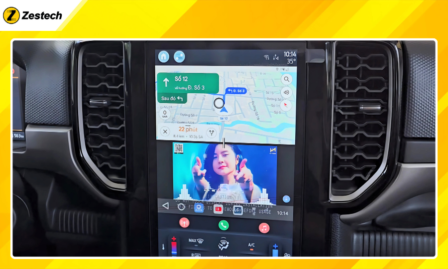 Trải nghiệm đa nhiệm ứng dụng với Android Box cho xe Ford Everest 2022-2024