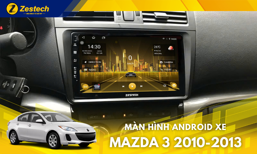 S100J – Màn hình ô tô cho xe Mazda 3 2010-2013