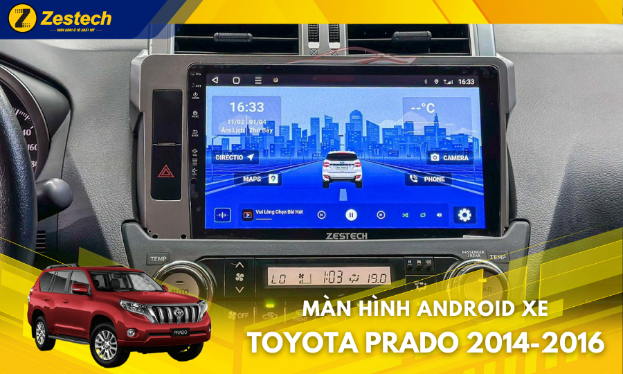 S100J – Màn hình ô tô cho xe Toyota Prado 2014-2016