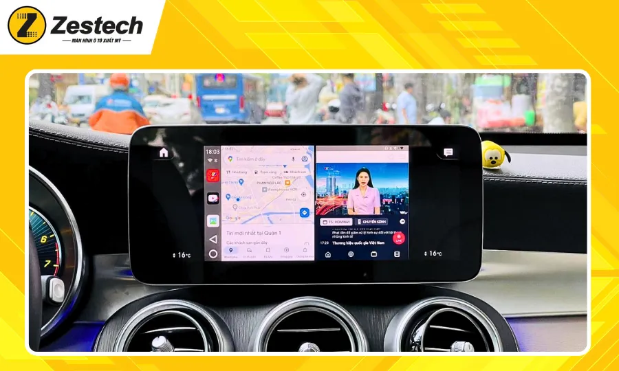 android-box-cho-xe-mercedes-glc-300-da-nhiem-chia-doi-man-hinh