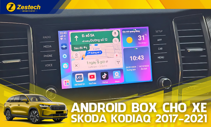 DX300 – Android Box cho xe Skoda Kodiaq 2017-2021