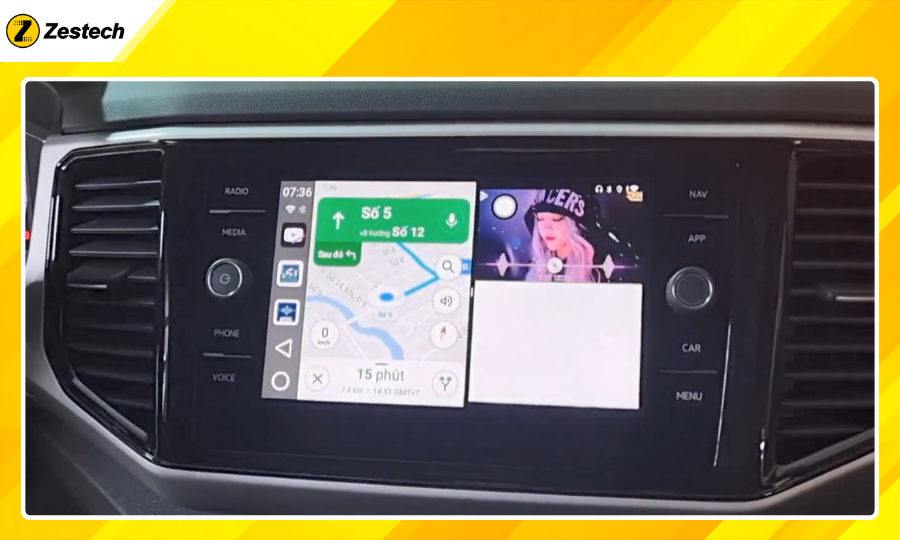 Trải nghiệm đa nhiệm với Android Box cho xe Volkswagen Teramont 2018-2020