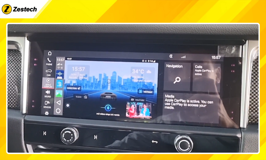 Điều khiển màn hình bằng giọng nói với Android Box cho xe Porsche Cayenne 2019-2021