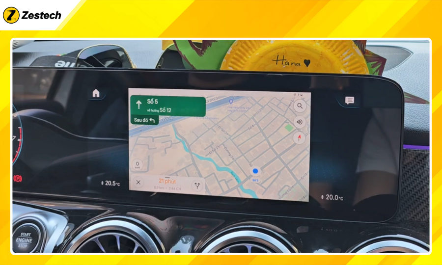 Android Box cho xe Mercedes GLB 35 4Matic tích hợp đa dạng bản đồ dẫn đường