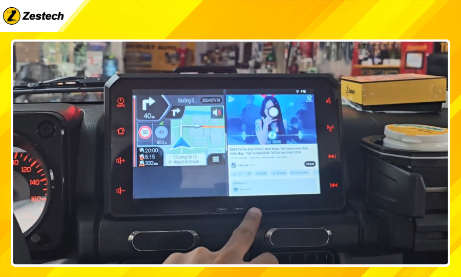 Android Box cho xe Suzuki Jimny 2018-2024 có khả năng đa nhiệm siêu mượt