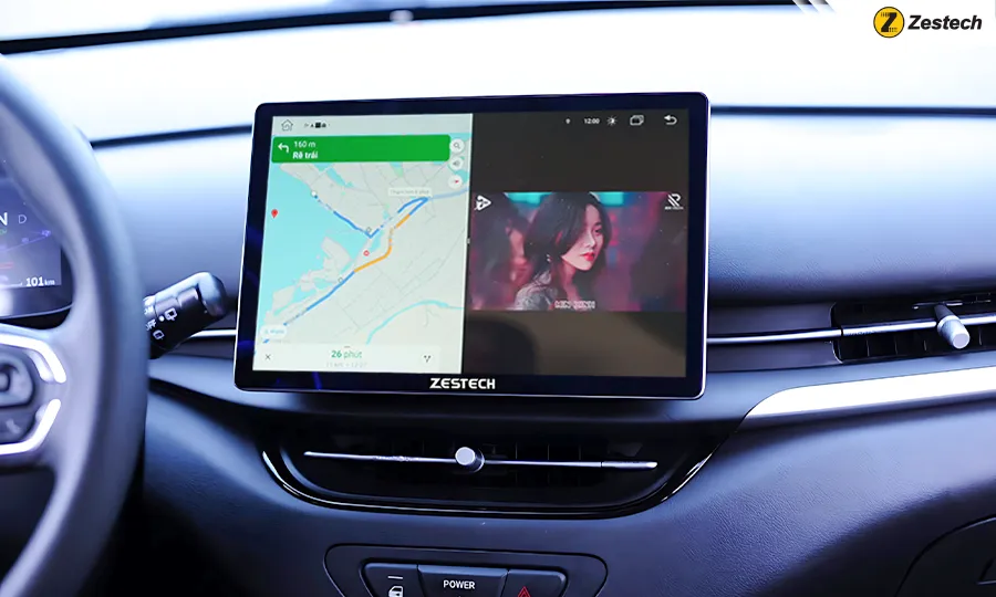Tính năng đa nhiệm song song 2 ứng dụng, chia đôi màn hình Zestech ZT5
