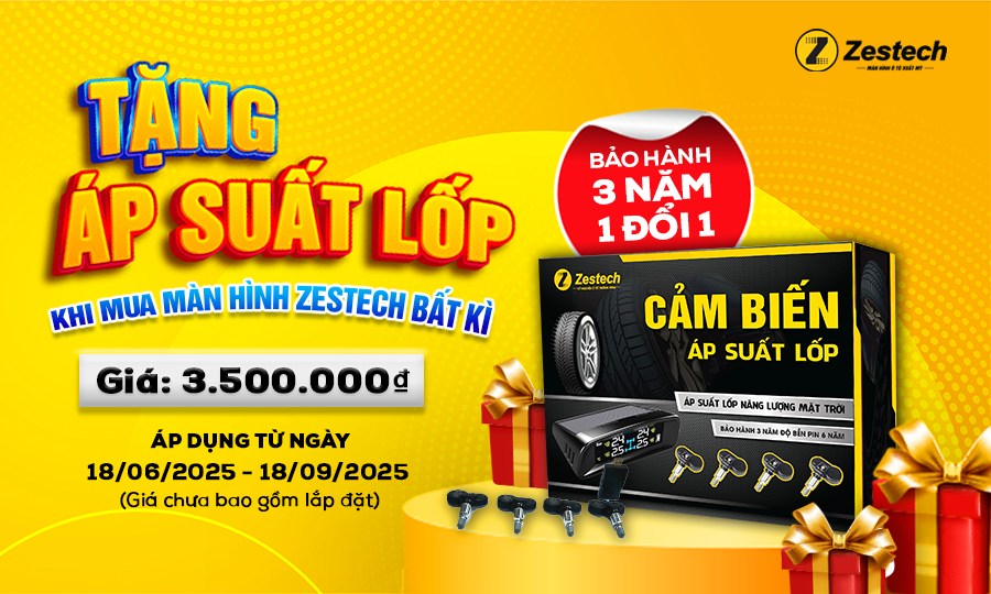 Gia hạn chương trình: Tặng cảm biến áp suất lốp khi mua Màn hình Zestech