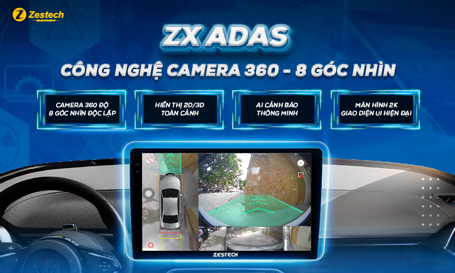 Công nghệ Camera 360 - 8 góc nhìn trên ZX ADAS