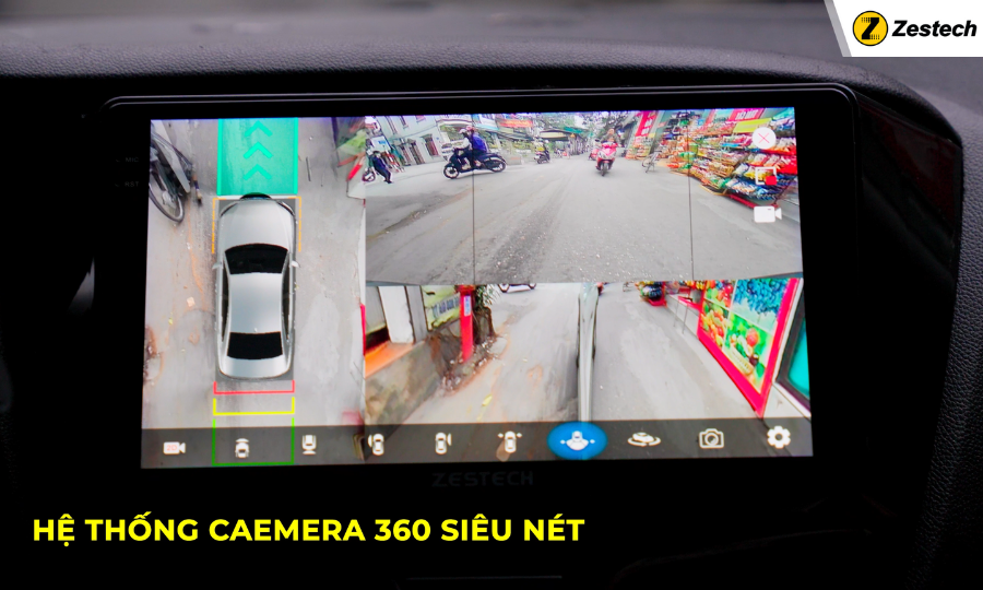 Hệ thống camera sắc nét tích hợp với màn hình cho VinFast Fadil (Zestech)