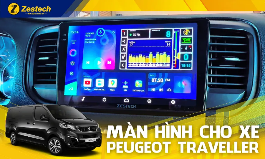 ZX10+ Bản Cao Cấp – Màn hình ô tô cho xe Peugeot Traveller