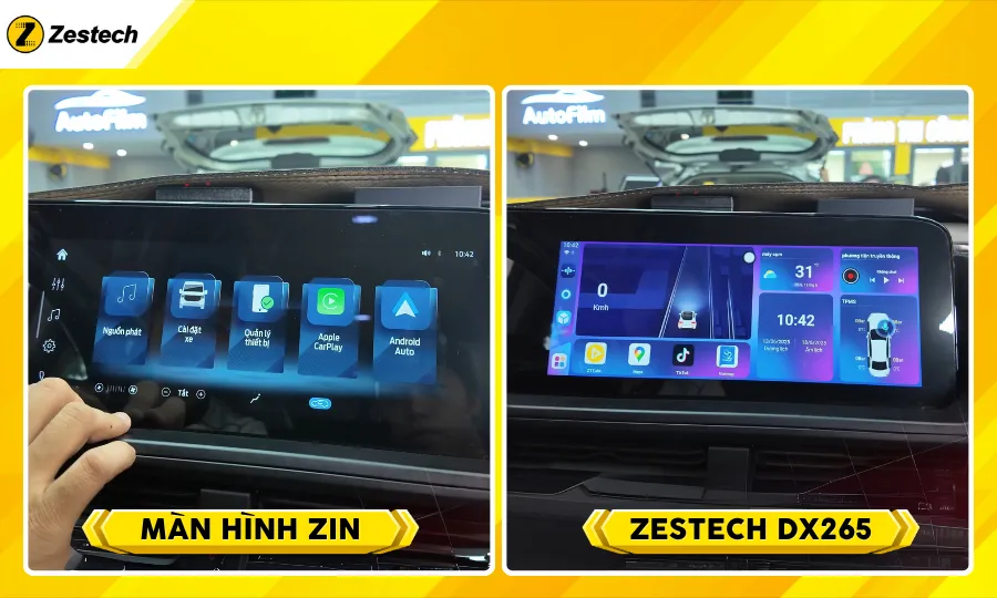 Sự khác biệt giữa màn hình zin và Android Box cho xe Ford Transit 2024-2025