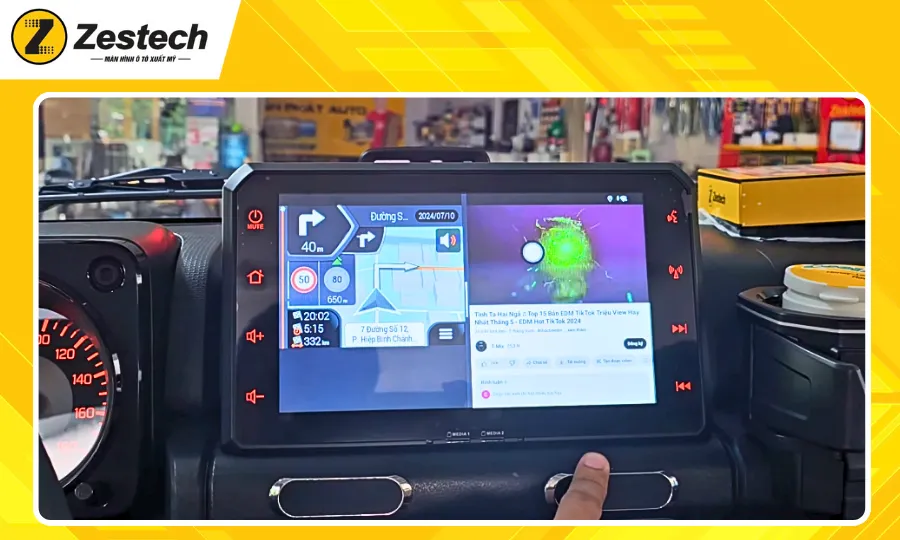 Android Box cho xe Suzuki Jimny-Chia đôi màn hình