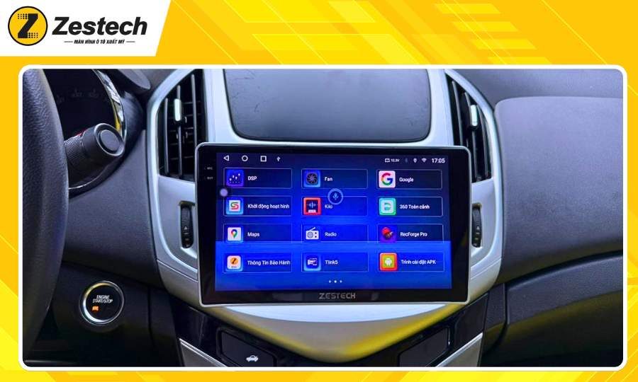 Các ứng dụng trên màn hình ô tô cho xe Chevrolet Cruze 2016-2018
