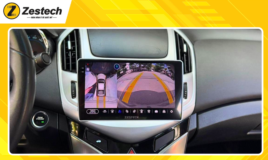 Camera 360 trên màn hình ô tô cho xe Chevrolet Cruze 2016-2018