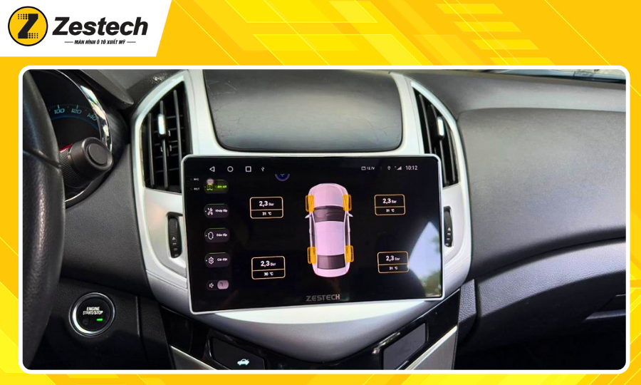 Tích hợp cảm biến áp suất lốp trên Màn hình ô tô xe Cruze 2016-2018