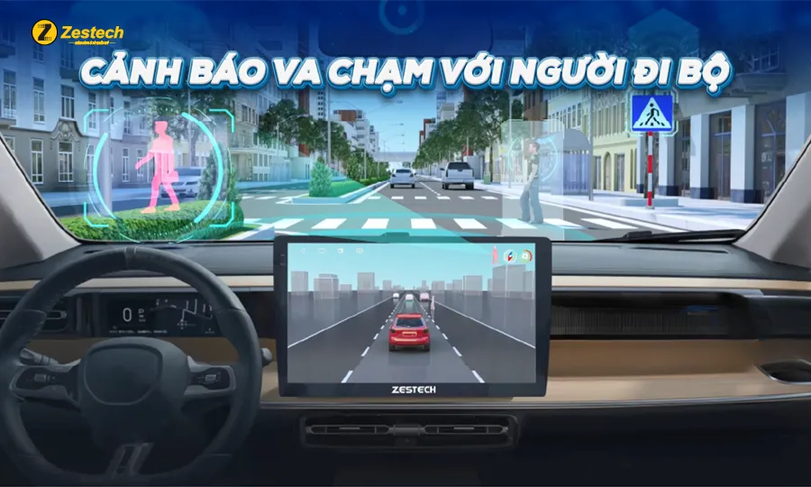Tính năng cảnh báo khi xe có nguy cơ va chạm với người đi bộ