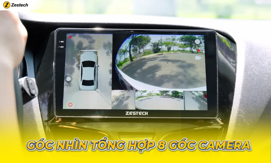 Camera 360 - 8 góc nhìn được tạo nên từ 4 góc tổng hợp toàn cảnh + 4 góc chi tiết từng mắt camera