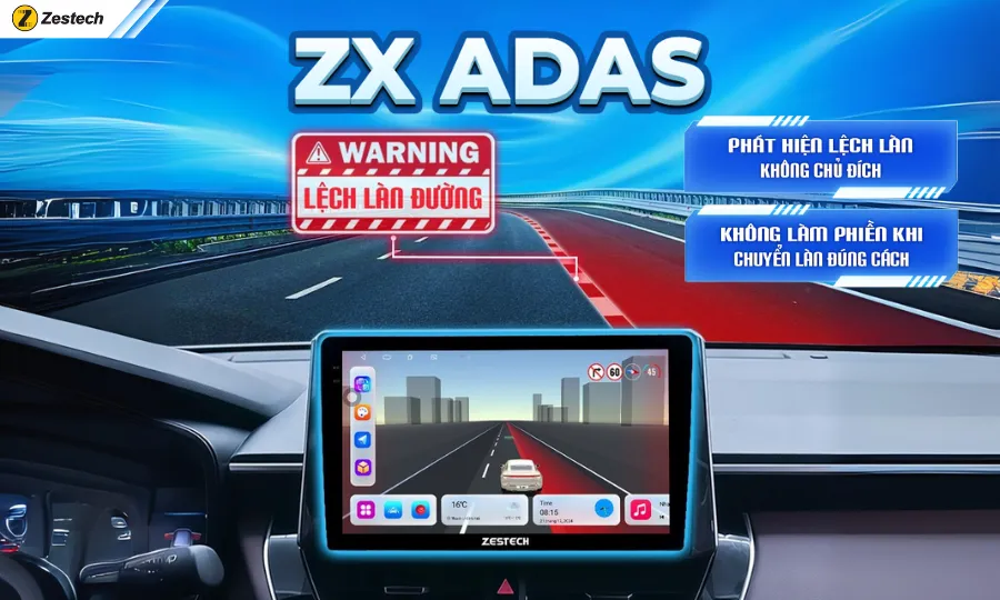 Giới thiệu công nghệ cảnh báo lệch làn trên màn hình Zestech ZX ADAS