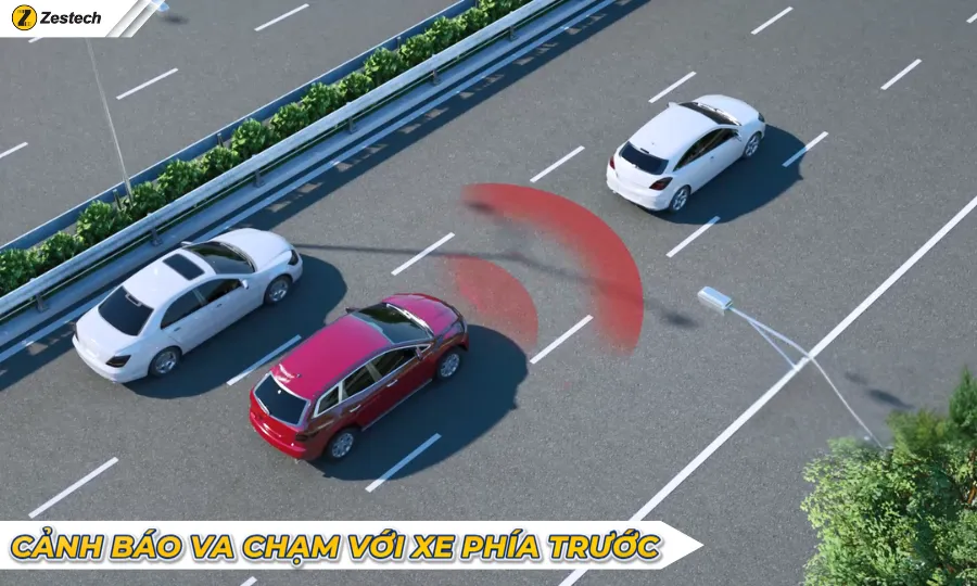 Sử dụng Camera hành trình ADAS để quét đối tượng và đưa ra cảnh báo va chạm phía trước